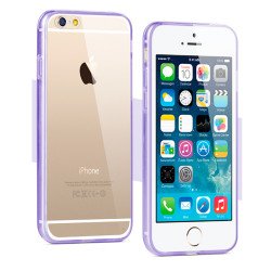 Apple iPhone 6 4.7 Crystal Clear Gummy Hybrid Case (Purple)